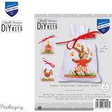 Vervaco Counted Cross Stitch Kit: Gift Bags: Easter Animals: Set of 3
