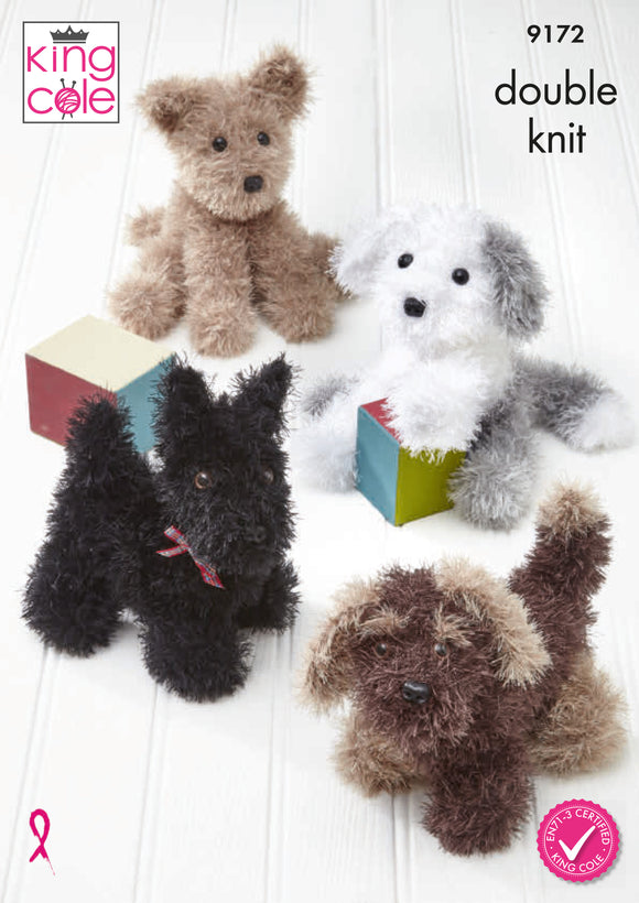 King Cole Knitting Pattern Dog Toys - Knitted in Moments DK 9172