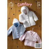 King Cole Pattern Hooded jacket, sweater & body warmer Knitted in Comfort DK 3013