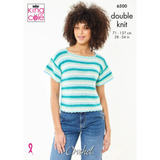King Cole Pattern Ladies Short Sleeve and Sleeveless Top crocheted in Cottonsoft DK 6500
