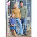 King Cole Pattern Family Sweaters knitted in Homespun Aran 6418