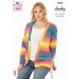 King Cole Pattern Ladies Cardigans knitted in Riot Chunky 6404
