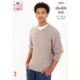 King Cole Pattern Men's Sweaters knitted in Simply Denim DK 6476