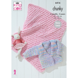 King Cole Pattern Childs Jacket, Cardigan and Blankets knitted in Fruitilicious Chunky 6416