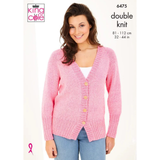 King Cole Pattern Ladies Sweater and Cardigan knitted in Simply Denim DK 6475