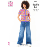 King Cole Pattern Ladies Short Sleeve and Sleeveless Top crocheted in Cottonsoft DK 6488