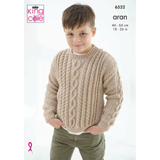 King Cole Pattern Kids Sweater and Cardigan knitted in Comfort Aran 6532