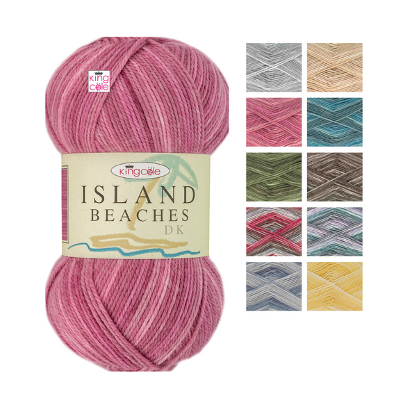 King Cole Island Beaches DK Knitting Yarn Wool 100g - All Colours