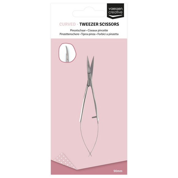 Vaessen Creative Tweezer Scissors 90mm Bent