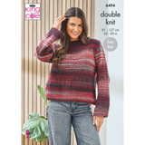 King Cole Pattern Ladies Sweaters knitted in Cottagespun DK 6494