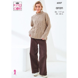 King Cole Pattern Ladies Sweater and Waistcoat knitted in Fashion Aran 6507