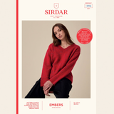 Sirdar Leaflet 10956 - F266 Firefly V Neck Sweater in Sirdar Embers