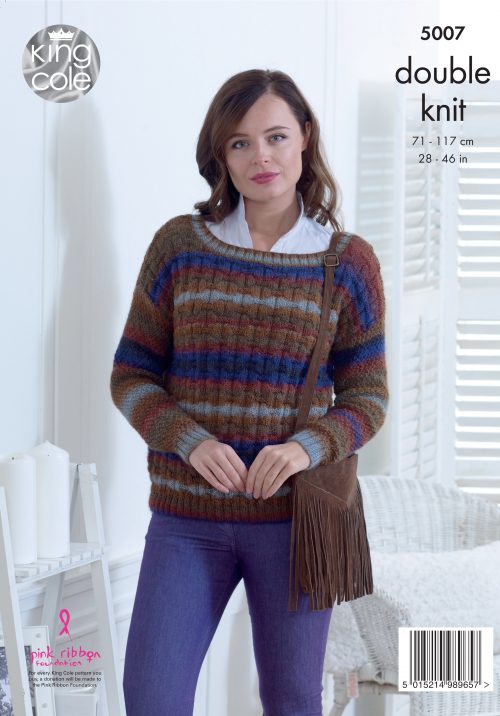 King Cole Knitting Pattern Cardigan & Sweater 5007