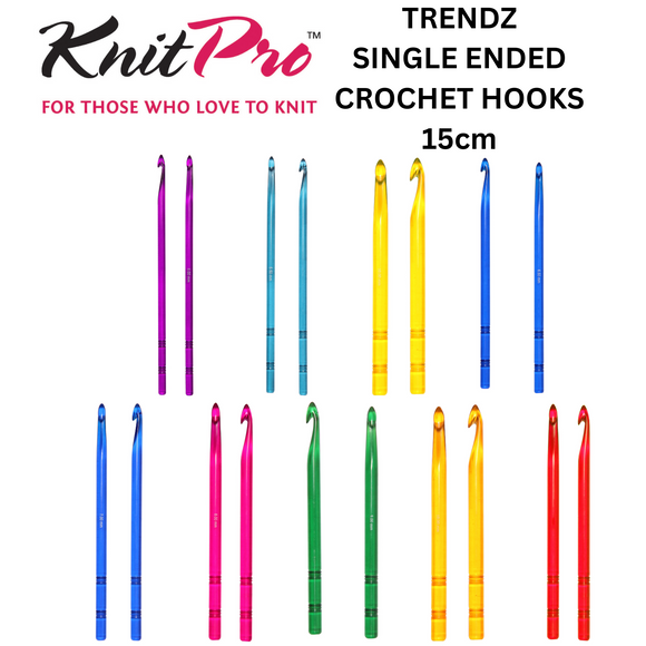 KnitPro Trendz Crochet Hook Single Ended :  15cm