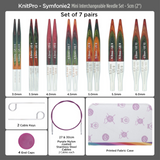KnitPro Symfonie 2 Mini Interchangeable Needle Set 2" (5cm) 7 Sizes (3mm to 6mm)