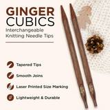KnitPro Ginger Cubics Circular Interchangeable Needles 10cm/13cm Sets 