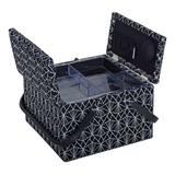 HobbyGift Sewing Box (L): Twin Lid: Square: Deco