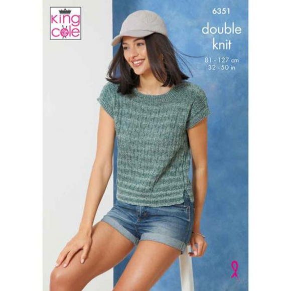 King Cole Pattern Sweater and Top knitted in Jamboree DK 6351