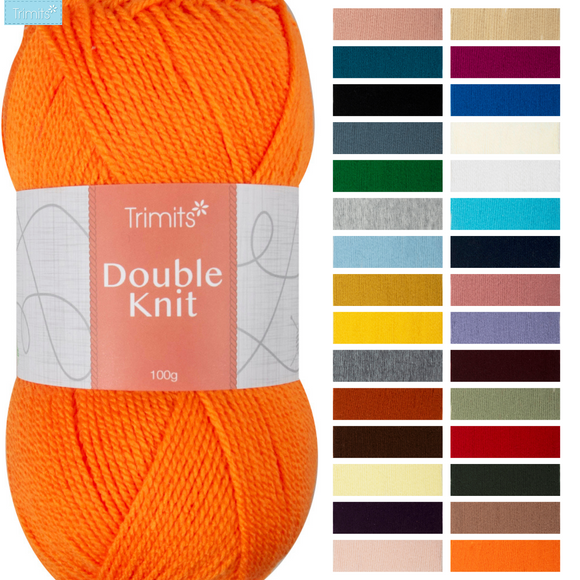 Trimits Knitting Yarn Double Knit 100g - All Shades 