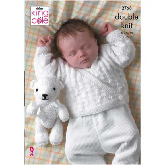 King Cole Pattern Kids Sweaters, Cardigans & Teddy Bear Knitted in any King Cole DK 2768