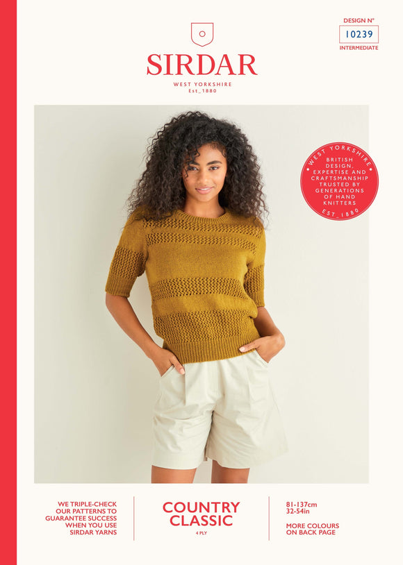Sirdar Lace Panelled Top in Country Classic 4 Ply (leaflet) 10239