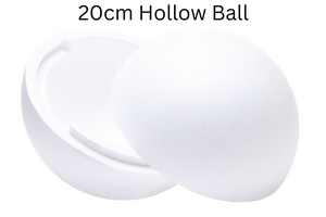 20cm Polystyrene Styrofoam Hollow Ball Half Ball Christmas Craft Spheres
