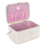 HobbyGift Sewing Box (L): Oval: Wicker Basket: Embroidered: My Sewing