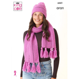 King Cole Pattern Ladies Winter Accessories crocheted in Fashion Aran 6441