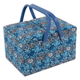 HobbyGift Sewing Box (L): Twin Lid: Woodblock Floral