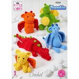 King Cole Pattern Dragons crocheted in Toastie 9204