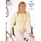 King Cole Pattern Hollywood Collection: Ladies Jacket and Gilet knitted in Merino Blend DK 6369