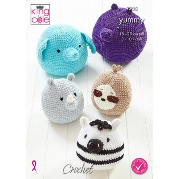 King Cole Pattern Squishy African Wildlife Crocheted in Yummy 9205