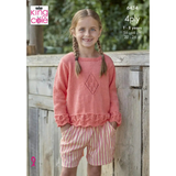 King Cole Pattern Girls Cardigan and Top knitted in Cherished 4Ply 6434