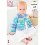 King Cole Pattern Baby Cardigans knitted in Fjord Baby DK 6466