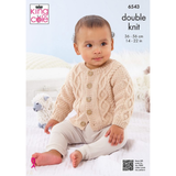 King Cole Pattern Baby Cardigans and Sweaters knitted in Little Lamb DK 6543