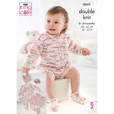 King Cole Pattern Baby Set knitted in Dot Dot Dash DK 6541