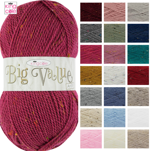 King Cole Big Value Aran Wool 100g - All Colours