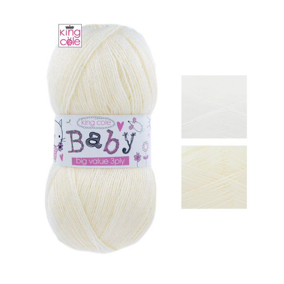 King Cole Big Value Baby 3Ply - All Colours 