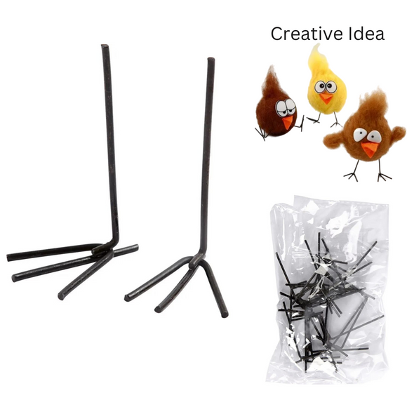 Creativ Chicken Feet, black, H: 5 cm, W: 2 cm, 10 pair/ 1 pack