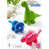 King Cole Pattern Dinosaurs crocheted in Toastie 9198