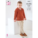 King Cole Pattern Boys Jacket and Sweater knitted in Cherished DK 6518