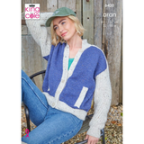 King Cole Pattern Ladies Cardigans knitted in Homespun Aran 6420