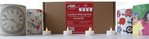 DIY Lantern Making Kit 4 Pack + LED Tea Lights - 12cm Height- UK Made Need Craft