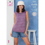 King Cole Pattern Round Neck and V Neck Tops knitted in Jamboree DK 6350