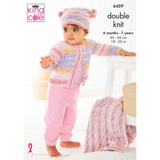 King Cole Pattern Kids Jacket, Hat and Blanket knitted in Fjord Baby DK 6459