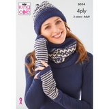 King Cole Pattern Family Accessories knitted in TipToe 4Ply 6334