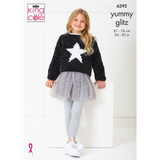 King Cole Pattern Girls Sweaters knitted in Yummy Glitz 6392