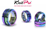 KnitPro Row Counter Ring Jewellery Knit Tally Register - 6 Sizes - Rainbow Metal