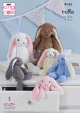 King Cole Toy Pattern Rabbits Knitted in Truffle - Truffle 9143