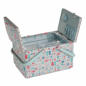 HobbyGift Large Sewing Box - Twin Lid - PVC handle - Stitch in Time
